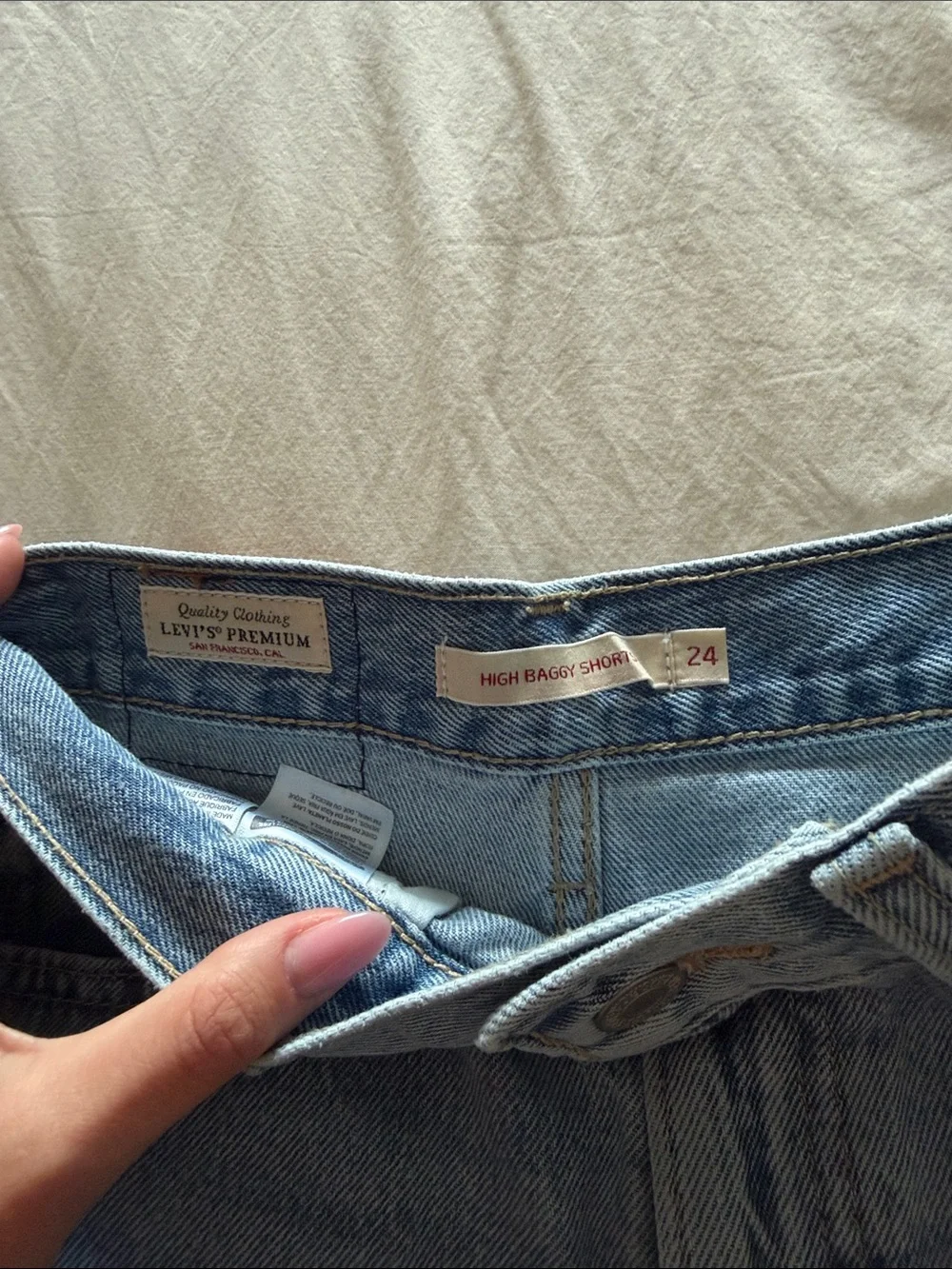 Levi's Light Blue High Baggy Shorts - 24